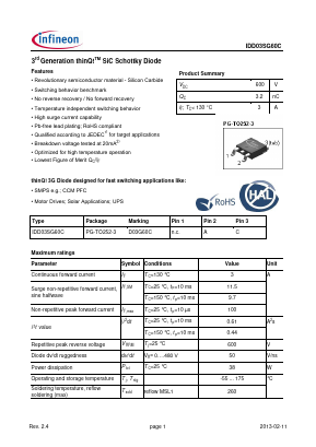 IDD03SG60C Datasheet PDF Infineon Technologies