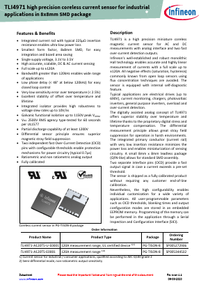 TLI4971-A120T5-U-E0001 Datasheet PDF Infineon Technologies