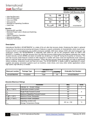 HFA08TB60PBF Datasheet PDF Infineon Technologies