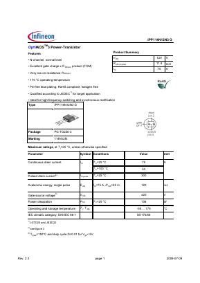 114N12N Datasheet PDF Infineon Technologies