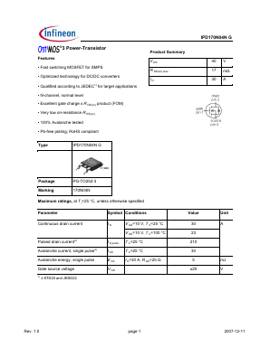 170N04N Datasheet PDF Infineon Technologies
