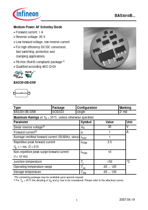 BAS3010B Datasheet PDF Infineon Technologies