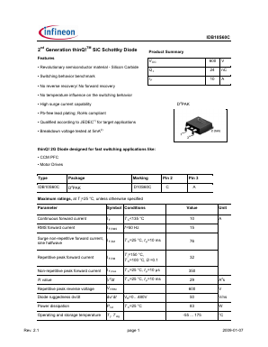 IDB10S60C Datasheet PDF Infineon Technologies