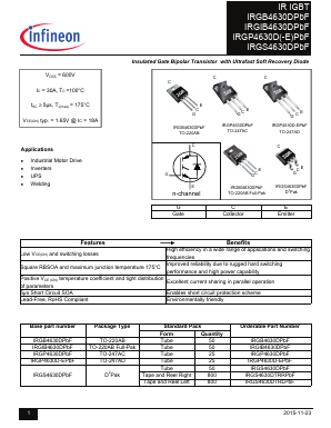 IRGS4630DPBF Datasheet PDF Infineon Technologies