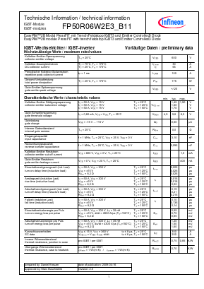 FP50R06W2E3_B11 Datasheet PDF Infineon Technologies