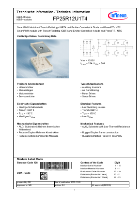 FP25R12U1T4 Datasheet PDF Infineon Technologies