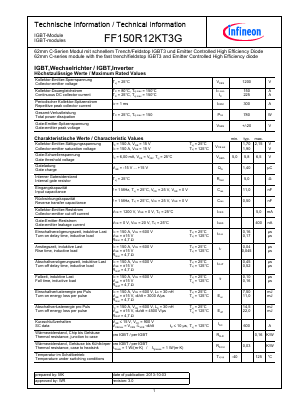 FF150R12KT3G Datasheet PDF Infineon Technologies