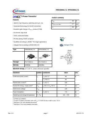 IPB049N06L3G Datasheet PDF Infineon Technologies