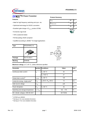 IPD220N06L3G Datasheet PDF Infineon Technologies