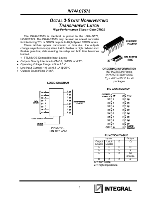 IN74ACT573 Datasheet PDF Integral Corp.