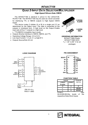 IN74ACT158 Datasheet PDF Integral Corp.