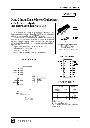 IN74HC257D Datasheet PDF Integral Corp.