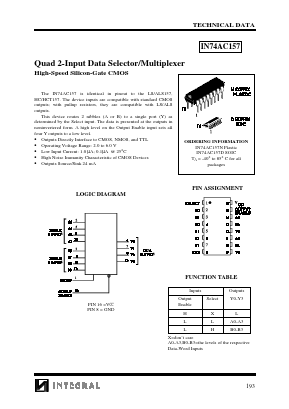 IN74AC157 Datasheet PDF Integral Corp.