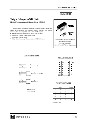 IN74HC11D Datasheet PDF Integral Corp.