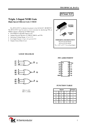 IN74ACT27D Datasheet PDF Integral Corp.