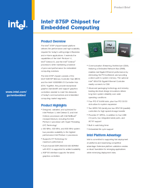 RG82875 Datasheet PDF Intel