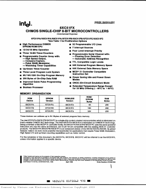 D80C51FA1 Datasheet PDF Intel