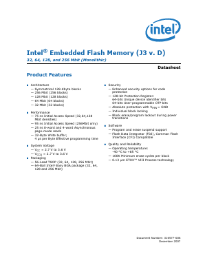 TE28F640J3D-95 Datasheet PDF Intel