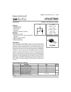 HFA25TB60 Datasheet PDF InterFET 