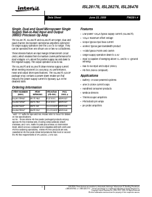 ISL28176 Datasheet PDF Intersil