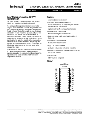 X9252 Datasheet PDF Intersil