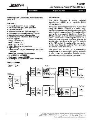 X9250TVG Datasheet PDF Intersil