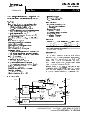 X40421 Datasheet PDF Intersil
