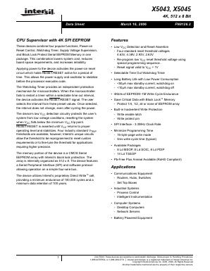 X5045S8ZT1 Datasheet PDF Intersil