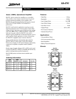HA1-4741-5 Datasheet PDF Intersil
