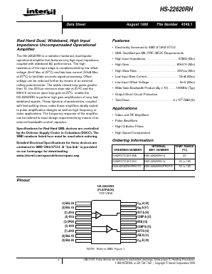 HS-22620RH Datasheet PDF Intersil