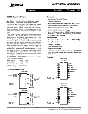 CD4022BMS Datasheet PDF Intersil