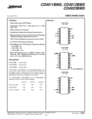 CD4011BMS Datasheet PDF Intersil