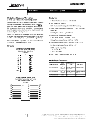 HCTS138MS Datasheet PDF Intersil