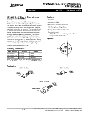 12N06RLE Datasheet PDF Intersil