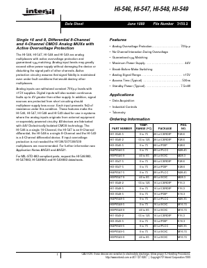 HI1-0546-2 Datasheet PDF Intersil