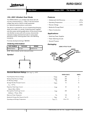 RURG1510C Datasheet PDF Intersil