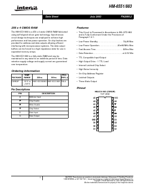 HM-6551/883 Datasheet PDF Intersil