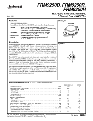 FRM9250R Datasheet PDF Intersil