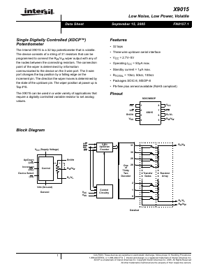 X9015TF Datasheet PDF Intersil