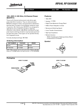 RF1S640SM9A Datasheet PDF Intersil
