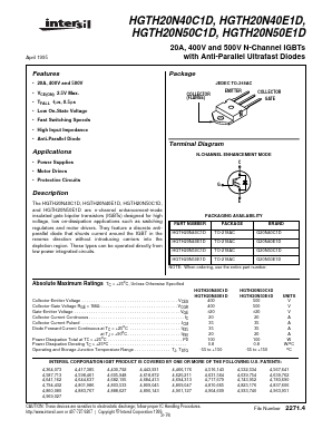 G20N40E1D Datasheet PDF Intersil