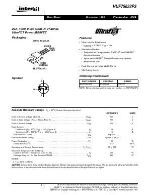 HUF75623S3ST Datasheet PDF Intersil