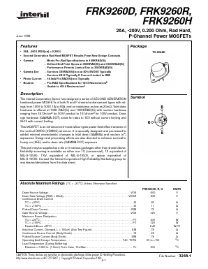 FRK9260R Datasheet PDF Intersil