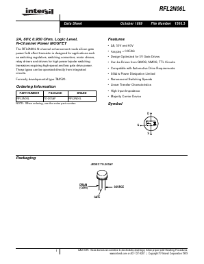 RFL2N06L Datasheet PDF Intersil