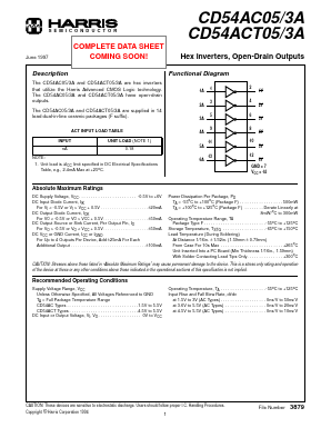 CD54AC05 Datasheet PDF Intersil