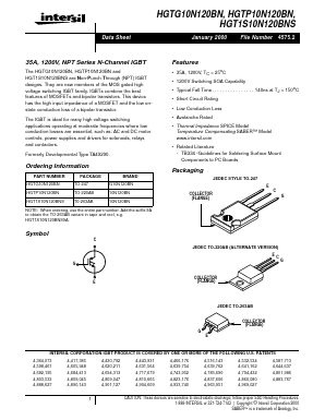 HGTP10N120BN Datasheet PDF Intersil