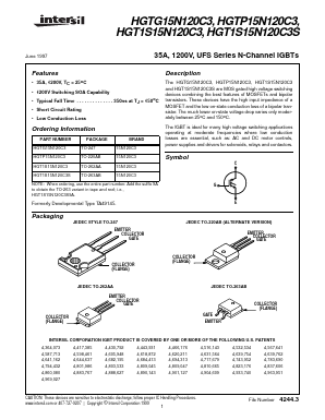 HGT1S15N120C3S Datasheet PDF Intersil