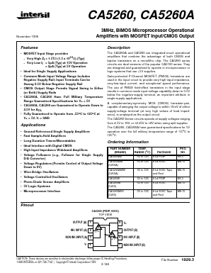 CA5260M96 Datasheet PDF Intersil