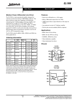 EL1509CS-T7 Datasheet PDF Intersil