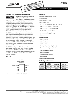 EL2070 Datasheet PDF Intersil